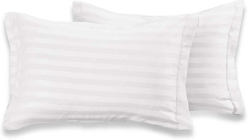 NeLeo Solid Stripes Pillow Covers, Set of 2 Pairs (4 Pieces) (Aqua-White) - Image 3
