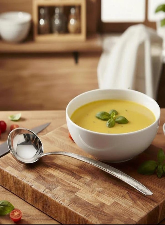 Cuisinox Stainless Steel Ladle Spoon for Soup and Serving, Hand Hammered, 14" - Image 2