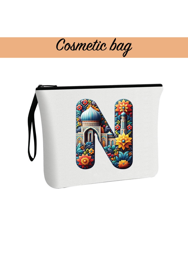 PRINTSHOP4ME Pack of 3 Initial Monogram Gift Set - Black Coffee Mug, Cosmetic Bag and Cotton Tote bag Set - Gift Set for Her - Perfect for Ramadan, School, Travel and Birthday Gift - Image 4