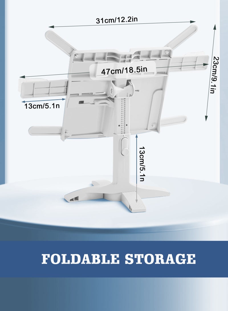 HomarKet Book Stand,Book Holder For Reading Hands Free,Adjustable Rest Book Holders Tray And Page Paper Clips,Foldable Desk Table Bookstand For Kids Textbooks Drawing Ipad Study Supplies - Image 2