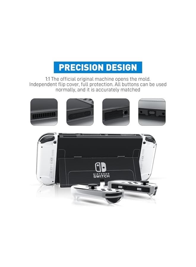 PROMASS Clear Protective Case, Protective Case Cover, for Nintendo Switch Lite Clear Case for Nintendo Switch OLED Model Strong and Durable Not Easy to Fall Off - Image 4