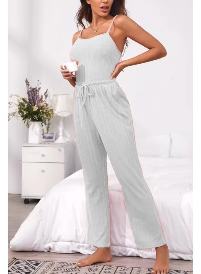 3 Pieces Set Wide-leg Pants with Inner Sando and Cardigan Suit for Women T26  - Image 2