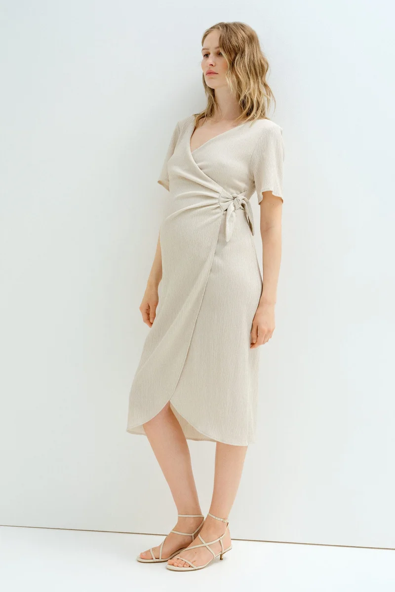 H&M  MAMA Crinkled wrap dress for Women | Best Price UAE