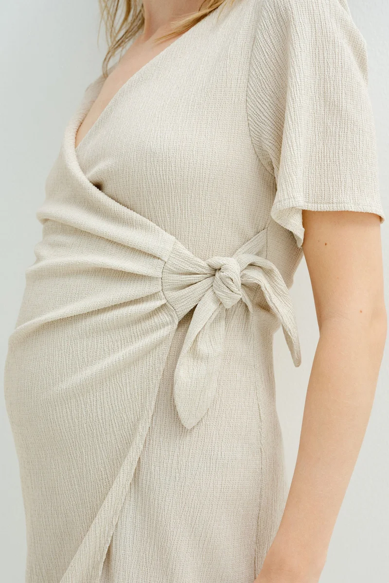 H&M  MAMA Crinkled wrap dress for Women | Best Price UAE