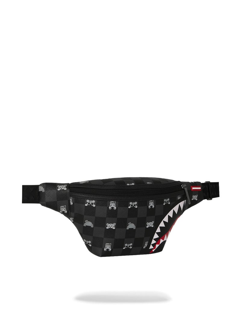 SPRAYGROUND GRAY PEEKING CHARACTER CHECK SAVVY CROSSBODY - Image 2