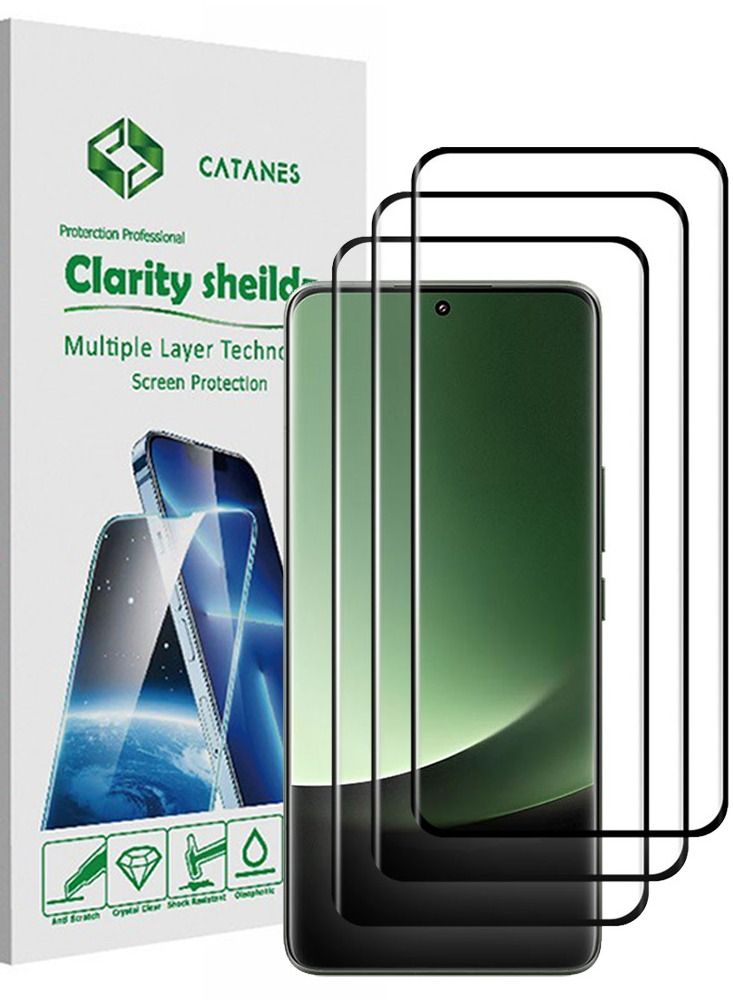 CATANES 3 Pack For Xiaomi 13 Ultra Screen Protector Tempered Glass Full Glue Back - Image 1