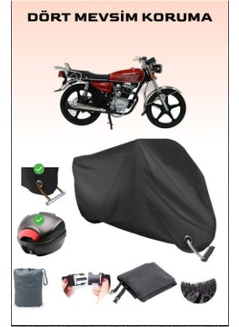 Breen Rear Bag And Lock Compatible Black Motorcycle Canvas For Mondial 135 Uag, Safe  - Image 1