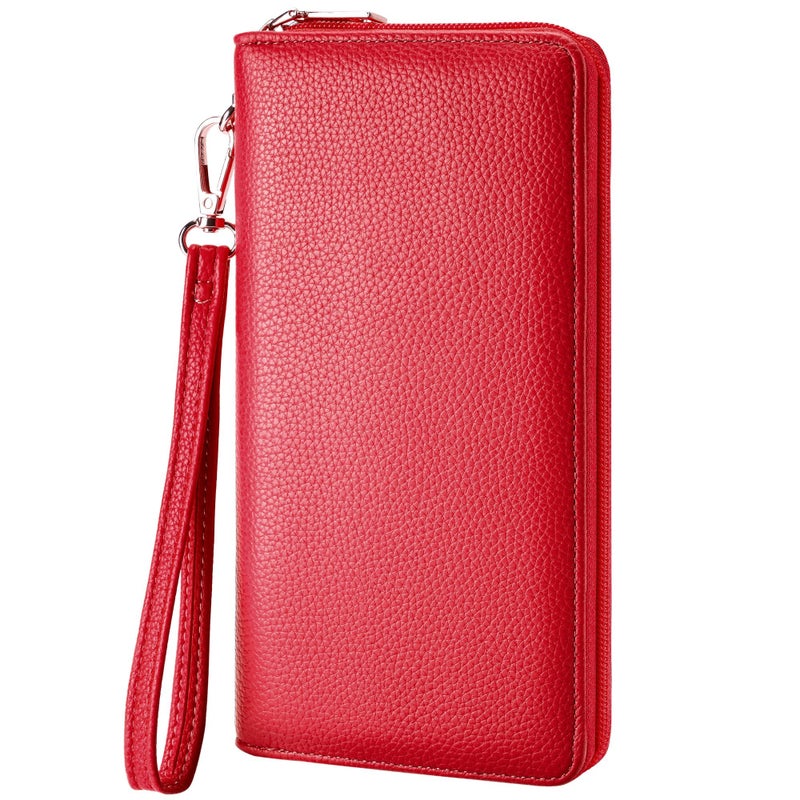 Chelmon Women's Vegan Clutch Wallet with Zip, Hand Strap, Large Capacity - Image 1