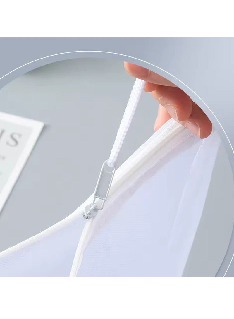 Mesh Zipper Pouch Document Bag (White, A4 Letter Size, 10 Pieces), Clear Travel Zipper Bags, Waterproof Plastic Pouches, Large Zip Pouch - Image 2