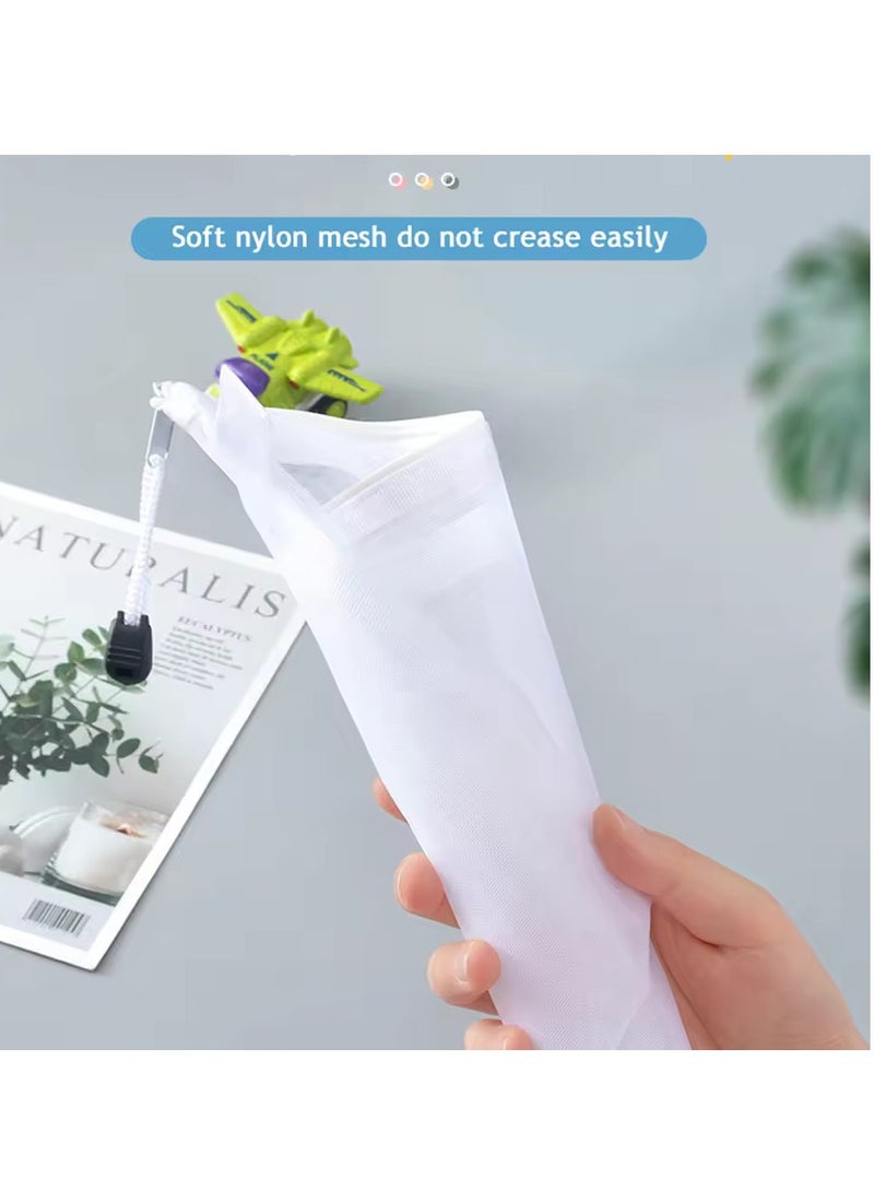 Mesh Zipper Pouch Document Bag (White, A4 Letter Size, 10 Pieces), Clear Travel Zipper Bags, Waterproof Plastic Pouches, Large Zip Pouch - Image 3