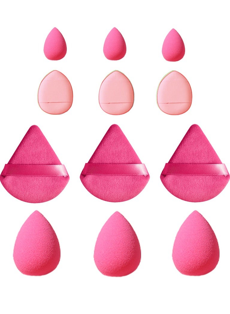ORiTi قطعتان من بودرة الوجه المثلثة منتفخة لمستحضرات التجميل وقابلة للغسل وإعادة الاستخدام وإسفنجة مكياج ناعمة من القطيفة - Image 1