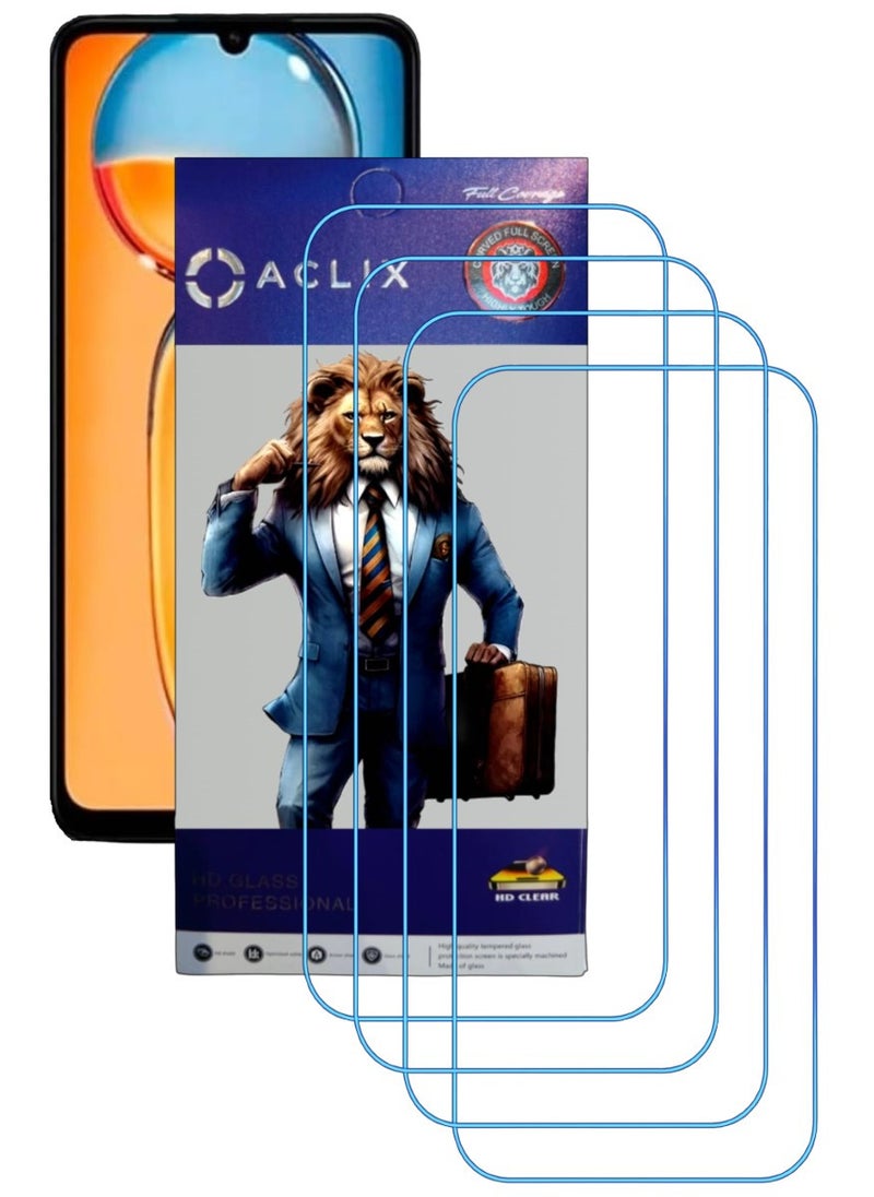 ACLIX 4 Pieces Antistatic ESD Dustproof Premium Quality High Definition Clear Tempered Glass Screen Protector Designed For Xiaomi Redmi 13C - Image 1