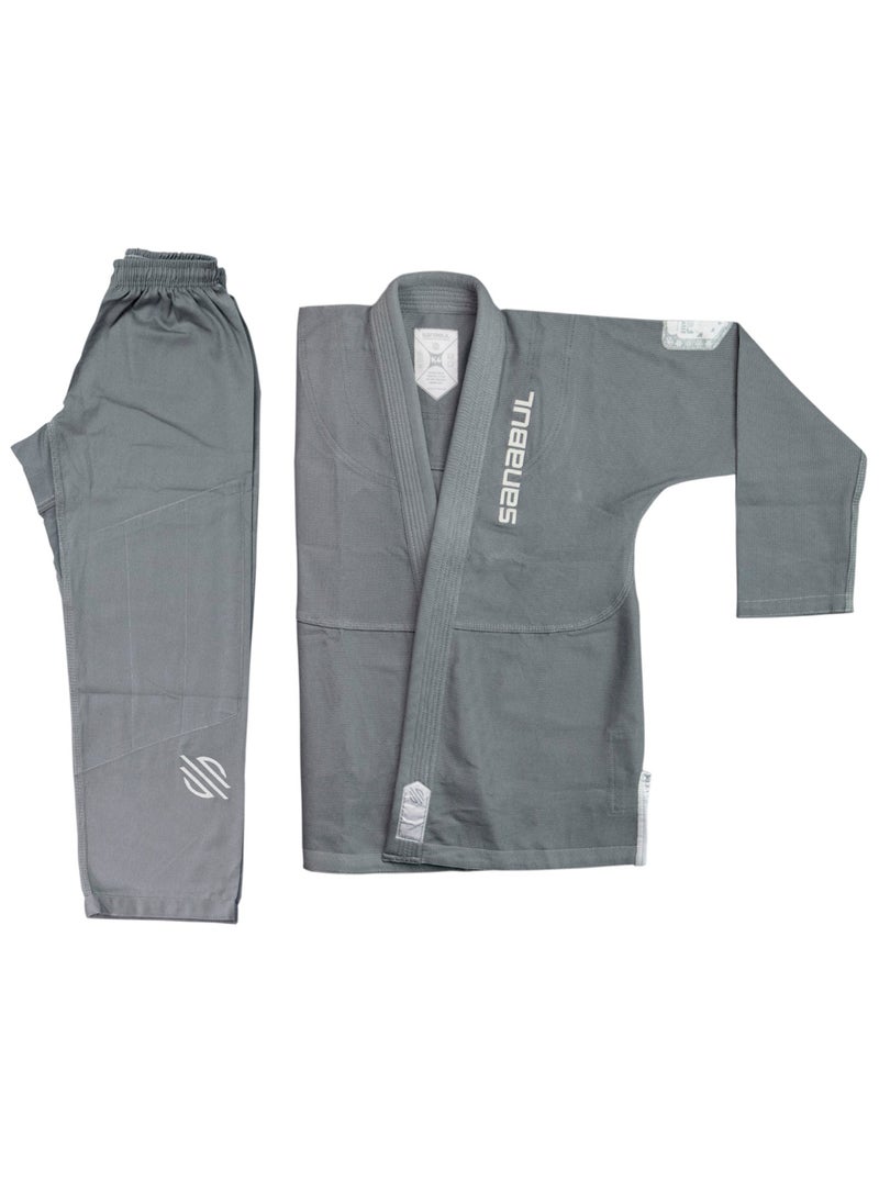 Sanabul  Future Legends Bjj Gi For Kids | Premium Youth Brazilian Jiu Jitsu Gi With Free White Belt | Lightweight & Durable Jiu Jitsu Kimono For Children And Youth (Silver/White, K1)  - Image 4