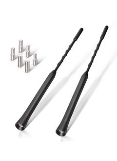 SYOSI Car Aerial Antenna, 2pcs Universal AM/FM/DAB Car Radio Replacement Rubber Car Aerial Roof Antenna Mast Kit Screws in type Compatible with All Cars  - Image 1
