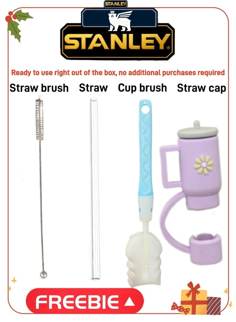 Stanley 40oz Quencher H20 Flowstate Stainless Steel Vacuum Insulated Tumbler with Lid and Straw for Water, Iced Tea or Coffee, Smoothie and More, Cream (Purple) - Image 2