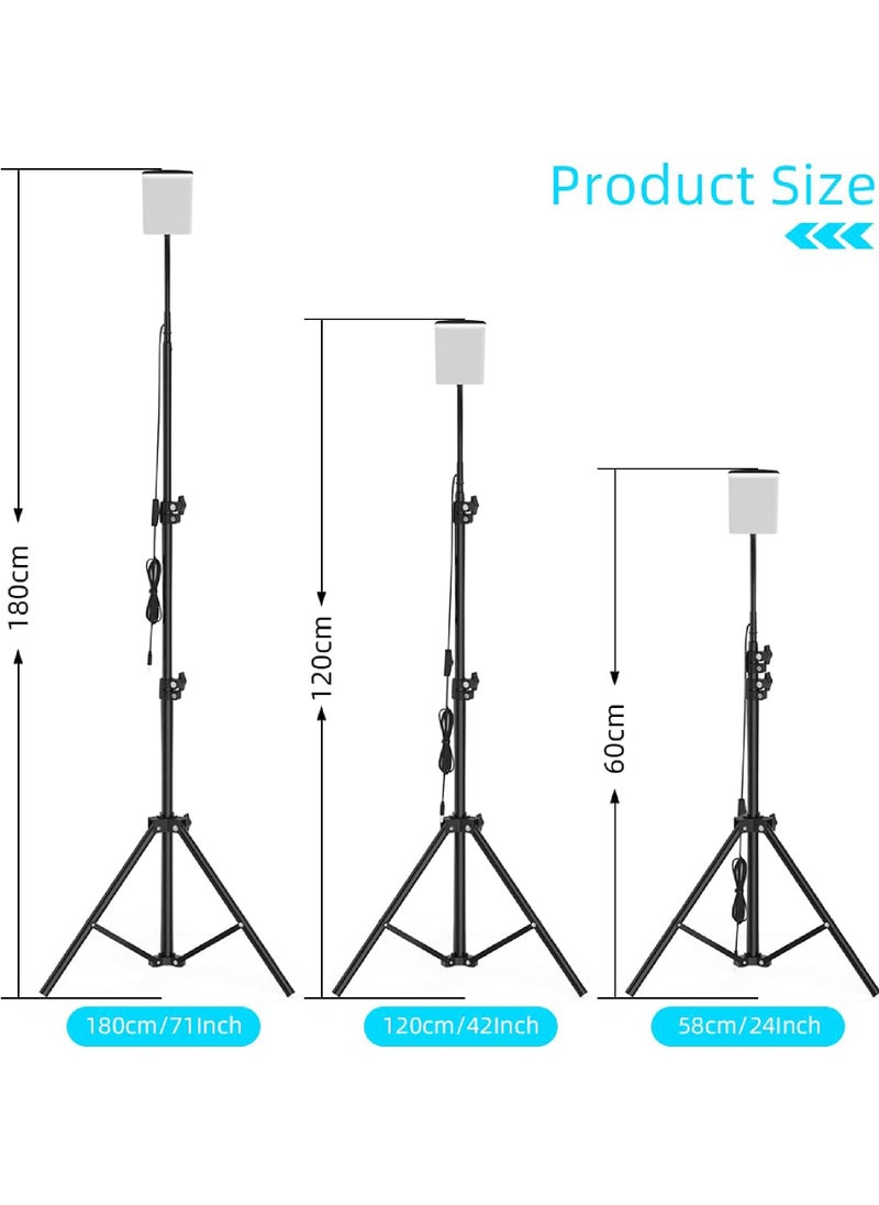Rock Pow LED Camping Light, Portable Outdoor Light with Telescopic Tripod, Powered by USB Port, Multiple Usage Outdoor Lamp for Garden, Patio, Camp, Tent, Fishing and Emergency Car Repair  - Image 2