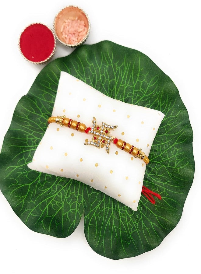 Pride Store Rakhi for brother bhai bhaiya, Bro and Swastik Rakhi (Pack of 2) rakhi for brother Rakhi, 1 Tilak Pack With Rakshabandhan Greet Card For Brothers.Rakhi for 2 Brothers, Bhaiya Bhabhi Rakhi - Image 4