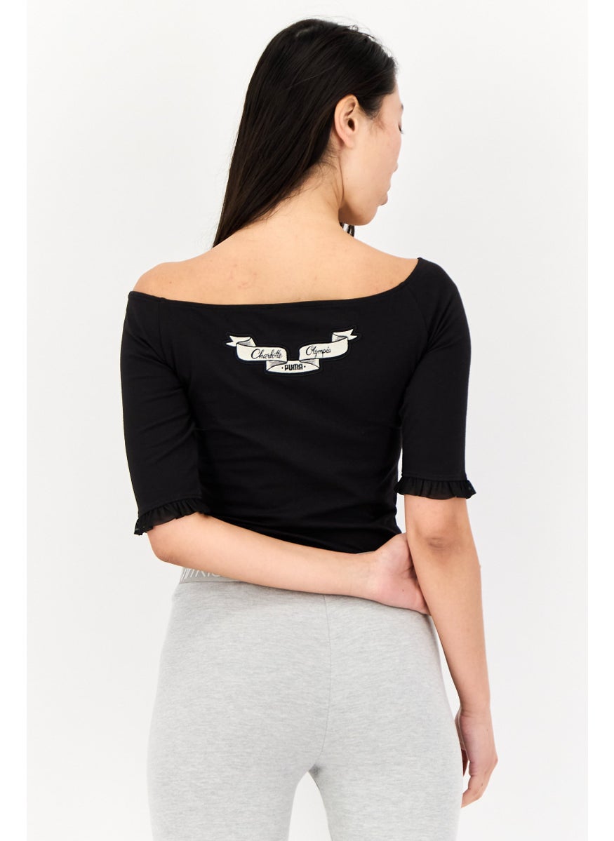 PUMA Puma x Charlotte Olympia Women Sportswear Fit Elbow Sleeves Outdoor Bodysuit, Black  - Image 3