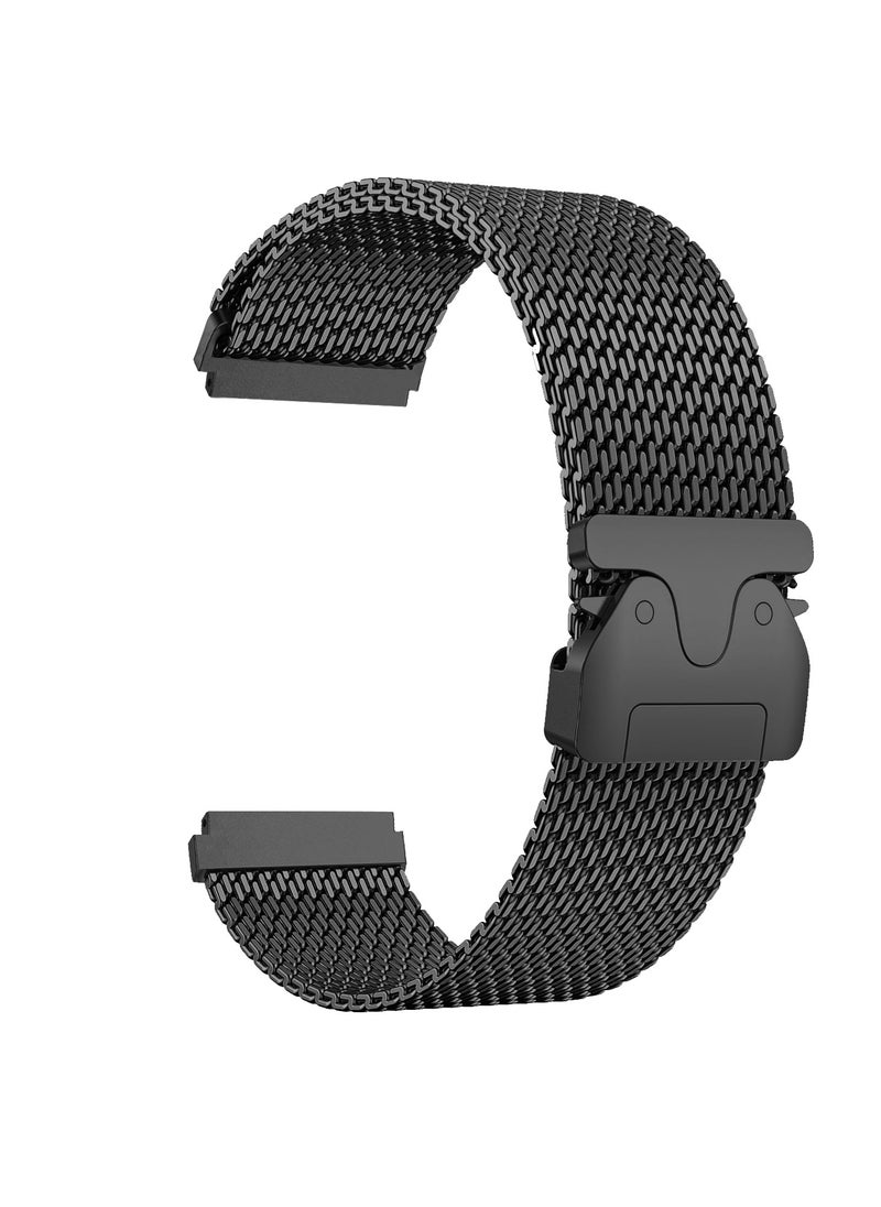 Generic - Titanium Milanese Mesh Loop for HUAWEI Watch GT 5 4 3 Pro / HUAWEI Watch 4 3 Pro, 22mm DLC Scratch-resistant Coating Breathable Replacement Strap with Adjustable Parachute-style Buckle for Men and Women, Black - Image 1