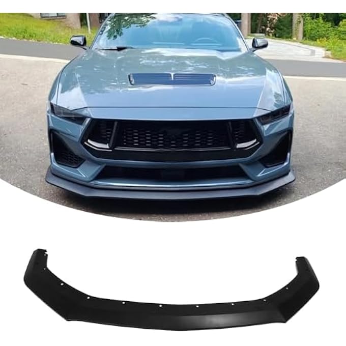 Jogon Front Lip Splitter Spoiler for Ford Mustang S650 GT Ecoboost 2024 2025, ABS Plastic Exterior Trim, 3PCS Chin Spoiler Splitter Diffuser Protector, Not for GT Performance Package and Dark Horse - Image 1