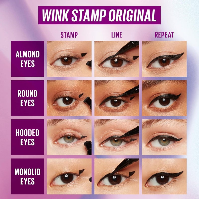 KAJA Winged Eyeliner Set (Purple)- Wink Stamp & Original Eyeliner with Avocado Extract, Double-Ended Wing, Smudge-Proof, Waterproof, Matte Finish, Long Lasting - Image 4