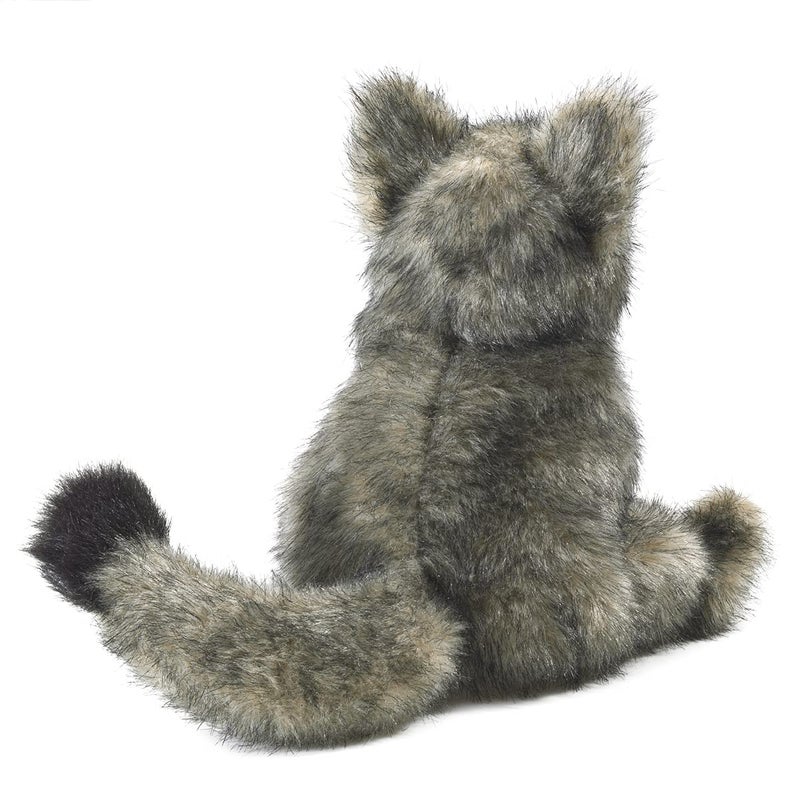 Folkmanis Small Coyote Hand Puppet Gray White Black - Image 3