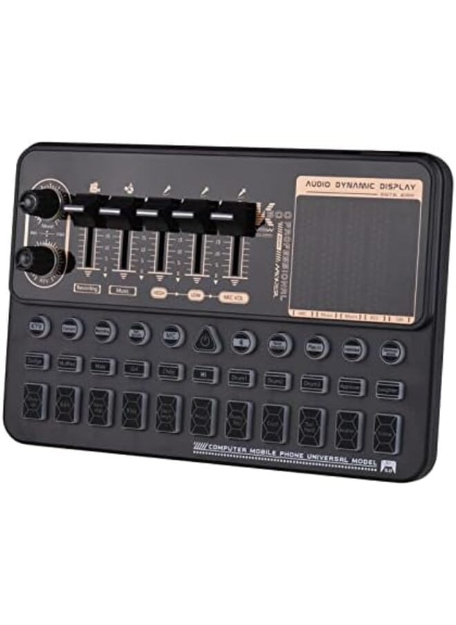 Generic Sk500 Portable Live Sound Card Voice Changer Device Audio Mixer Built In Multiple Sound Effects Rechargeable Battery Bt Connection For Smartphone Computer Live Streaming Online Singing Chatting Game  - Image 2