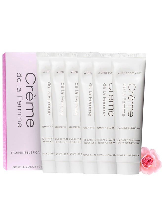 NuEthix Formulations Crème De La Femme Daily Vaginal Moisturizing Cream for Long-Lasting Relief from Feminine Dryness Chemical & Hormone Free, Fragrance-Free, Also a Hydrating Intimate Lubricant for Men and Women – 6 Pack  - Image 1