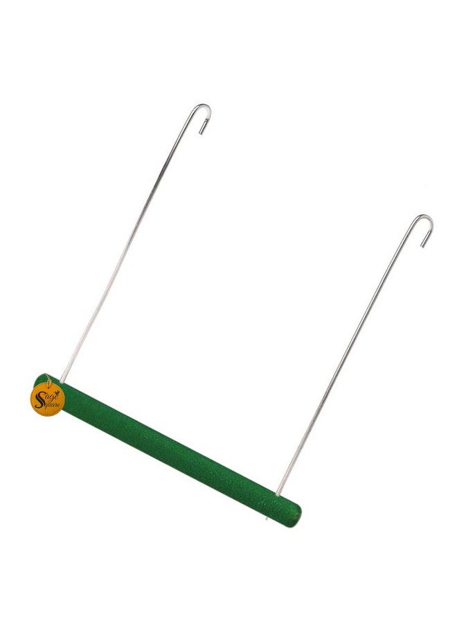 سايج سكوير أرجوحة خشبية طبيعية مرحة مع قفص رملي معلق، منصة تسلق، مقعد تدريب للطيور (كبير) - Image 5