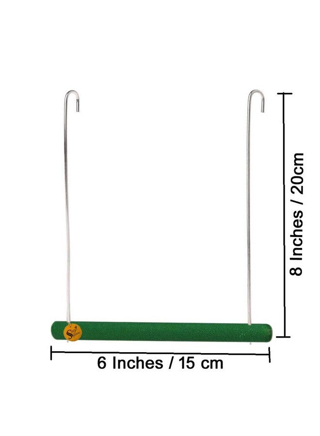 سايج سكوير أرجوحة خشبية طبيعية مرحة مع قفص رملي معلق، منصة تسلق، مقعد تدريب للطيور (كبير) - Image 3
