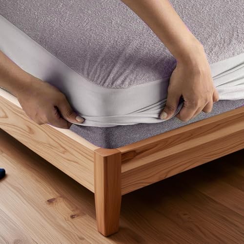 SITTELLA®78 x 72 Inches (6.5 × 6 feet) 100% Waterproof Premium Cotton Mattress Protector | Hypoallergenic, Breathable & Ultra-Soft Fitted Bed Protector King Size- Grey - Image 1