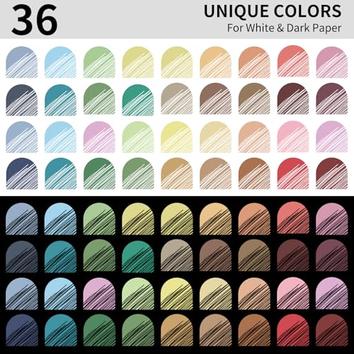 Joyask Gel Pens For Coloring, 36 Pack Colored Pens for Black Paper & White Paper, 0.6MM Fine Point Pens for Coloring, Writing, Drawing, Journaling, Note Taking, Office, Home - Image 5