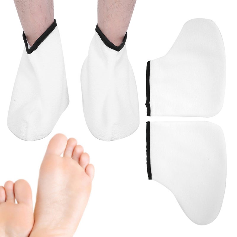 Paraffin Wax Booties: High-Quality Towel Cotton Exterior - Adjustable Hook Loop Ankle, Silk Cloth Lining for Enhanced Moisturization, Easy Clean Foot Care Booties for Home Spa Therapy & Moisturizing T - Image 5