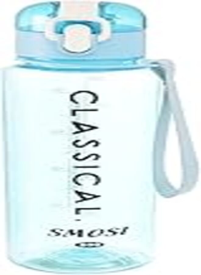 Sports Water Bottle 800ml BPA Free with Leak Proof Lid, Motivational Water Bottle for Travel, Fitness, Outdoor Sports, Home, School, Gym, Yoga, Office-Clear Light Blue