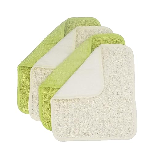 TTYBG Natural Organic Ramie and Rayon Made from Bamboo Dual Sided Washcloths Hand Towels Ultra Soft for Shower Bath Spa, Gentle for Body Face Sensitive Baby Skin, Pack of 4 - Image 1