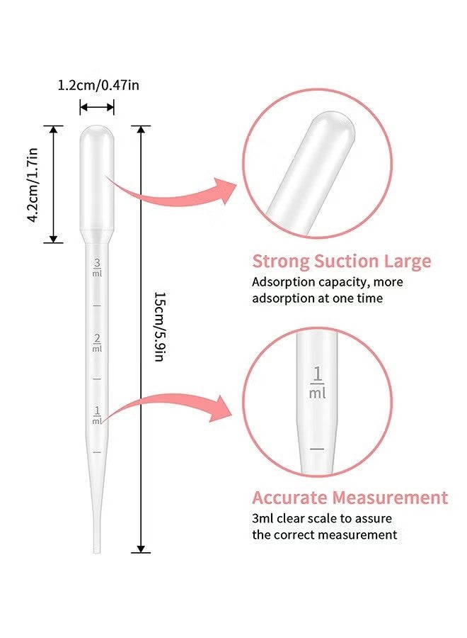 واي جيه ماسحة نقل بلاستيكية قابلة للتخلص تخرج ماسحة مختبر معايرة للمختبر العلمي، التجربة، أداة تكوين، 3 مل - Image 2