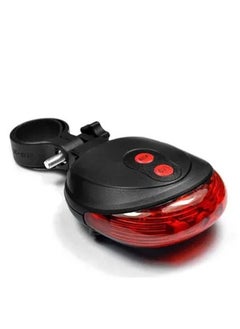 5 LED 2 laser beam rear warning light for bicycle
