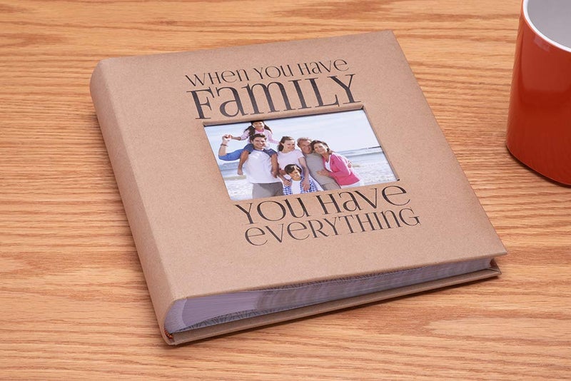 Malden International Designs 7091-26 Sentiments Family with Memo Photo Opening Cover Brag Book, 2-Up, 160-4x6, Tan - Image 2