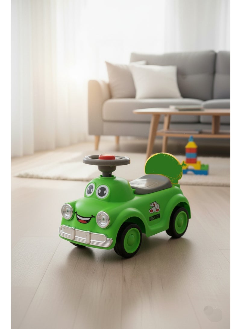 متجر 7 سيارة ركوب للأطفال بتصميم كرتوني – لعبة ركوب دفع بعجلات قوية ومقود صوت – تناسب الأولاد والبنات من عمر سنة  – لعبة تعليمية وترفيهية لتقوية التوازن وتنمية المهارات الحركية - Image 1