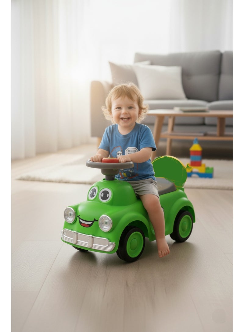 متجر 7 سيارة ركوب للأطفال بتصميم كرتوني – لعبة ركوب دفع بعجلات قوية ومقود صوت – تناسب الأولاد والبنات من عمر سنة  – لعبة تعليمية وترفيهية لتقوية التوازن وتنمية المهارات الحركية - Image 2