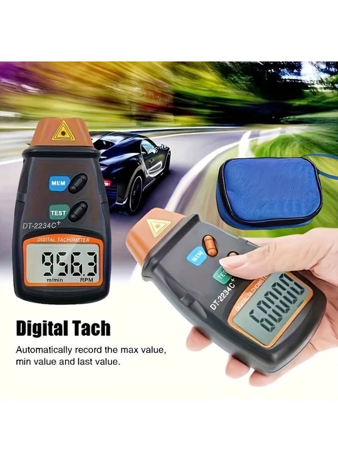 Black DT2234C Mini Laser Tachometer Non Contact Digital Display High Precision 0 01 - Image 3