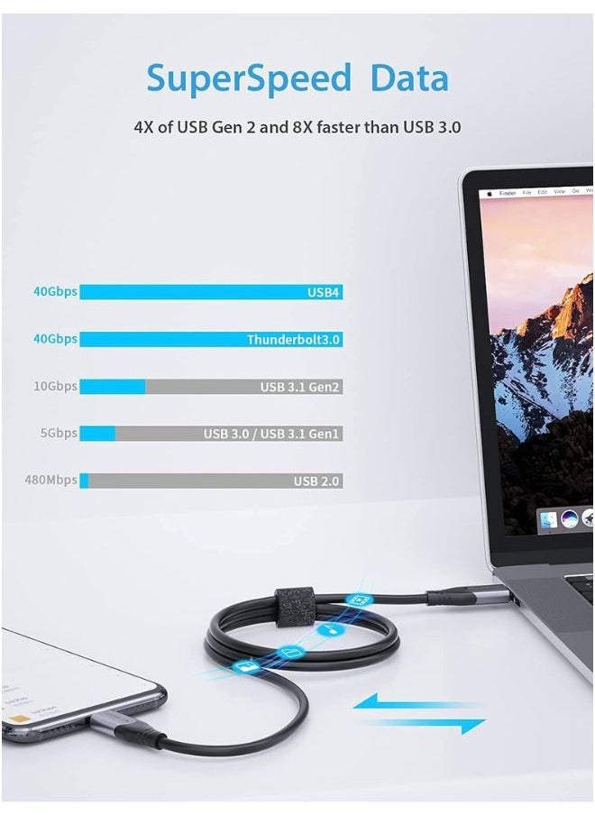 XLT - USB 4.0 Cable Type C to Type C Compatible with Thunderbolt 3 4, USB C Device - 0.5M - Image 1