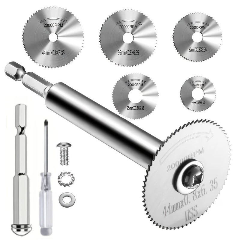 7 Piece Electric Cutting Wheel Set With Hex Connectors For PVC Wood Metal - Image 1