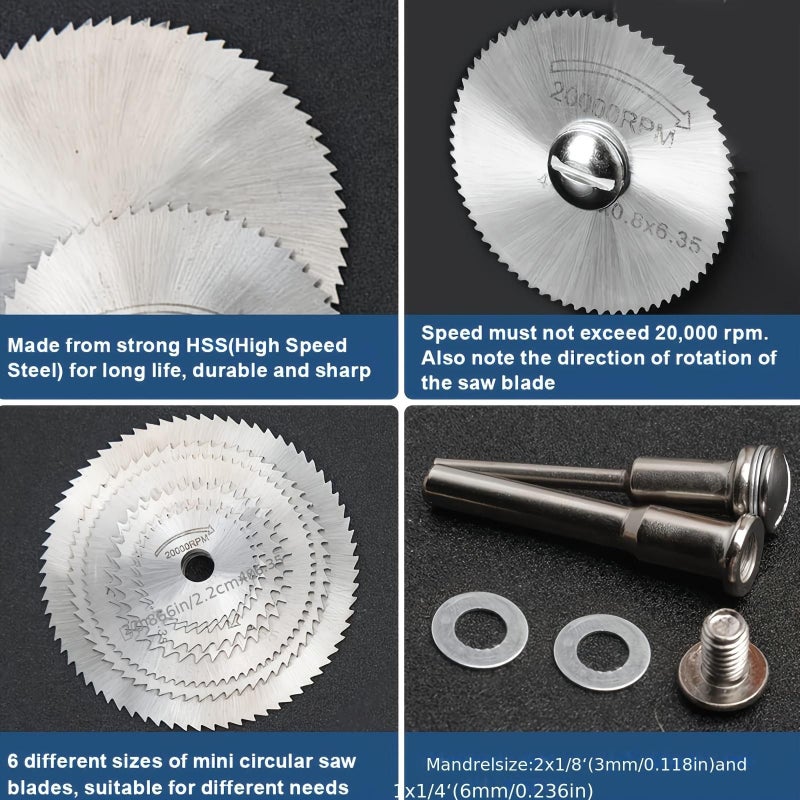 7 Piece Electric Cutting Wheel Set With Hex Connectors For PVC Wood Metal - Image 5