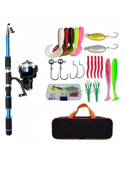 amazon travel fishing pole Rod Combo - Telescopic Fishing Rod with Spinning Reel and Fishing Line - Portable Full Set for Fishing ensuring smooth and reliable performance Sea Fishing Travel Fishing Gear