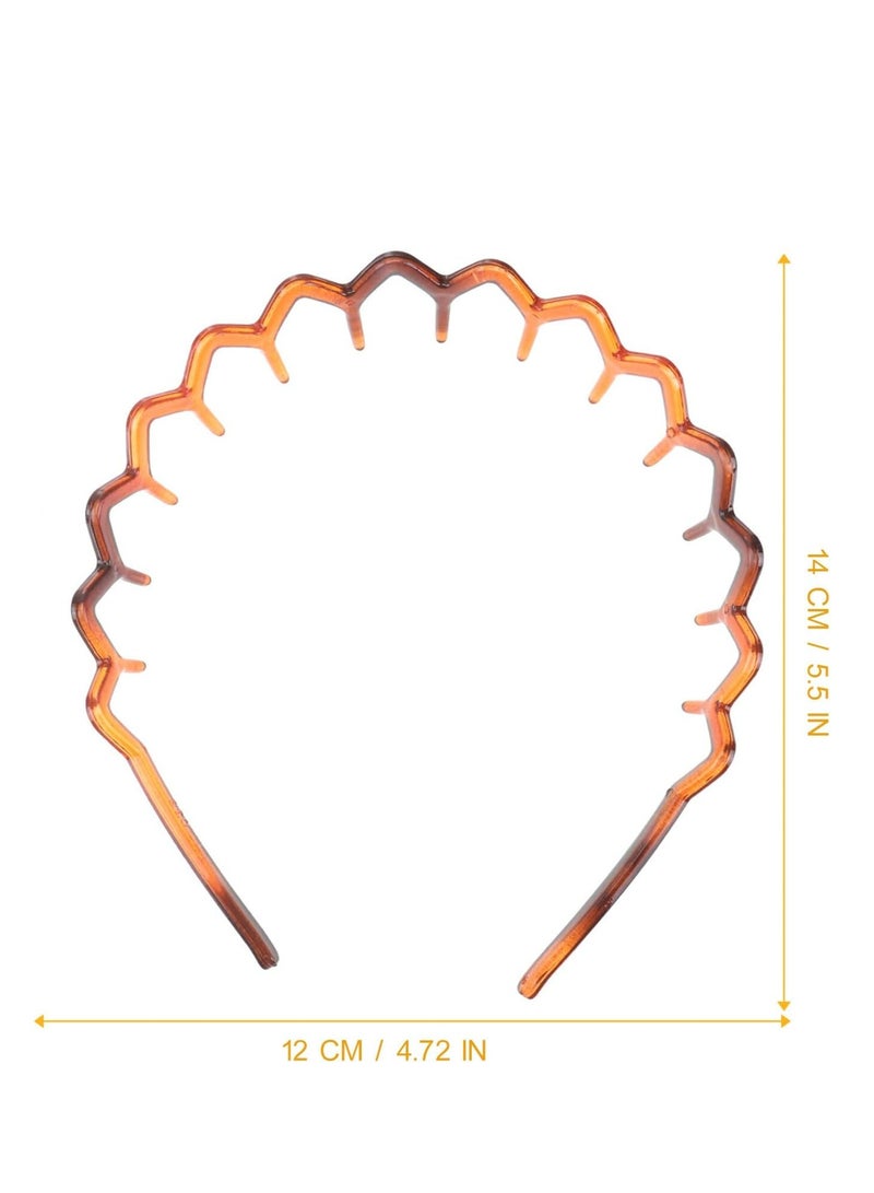 Loquat 2 Pcs Plastic Tooth Headband, Comfortable Shark Tooth Comb Headband Zigzag Hair Band - Image 2