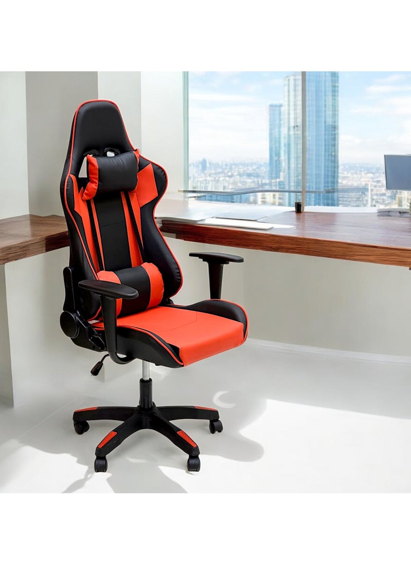 Sabir & Bros Furniture LLC - SBF Ergonomic High Back PU Leather Office Chair | Reclining Backrest up to 180° | Gaming Chair with Adjustable Height, Headrest, and Lumbar Support, Red Black - Image 1