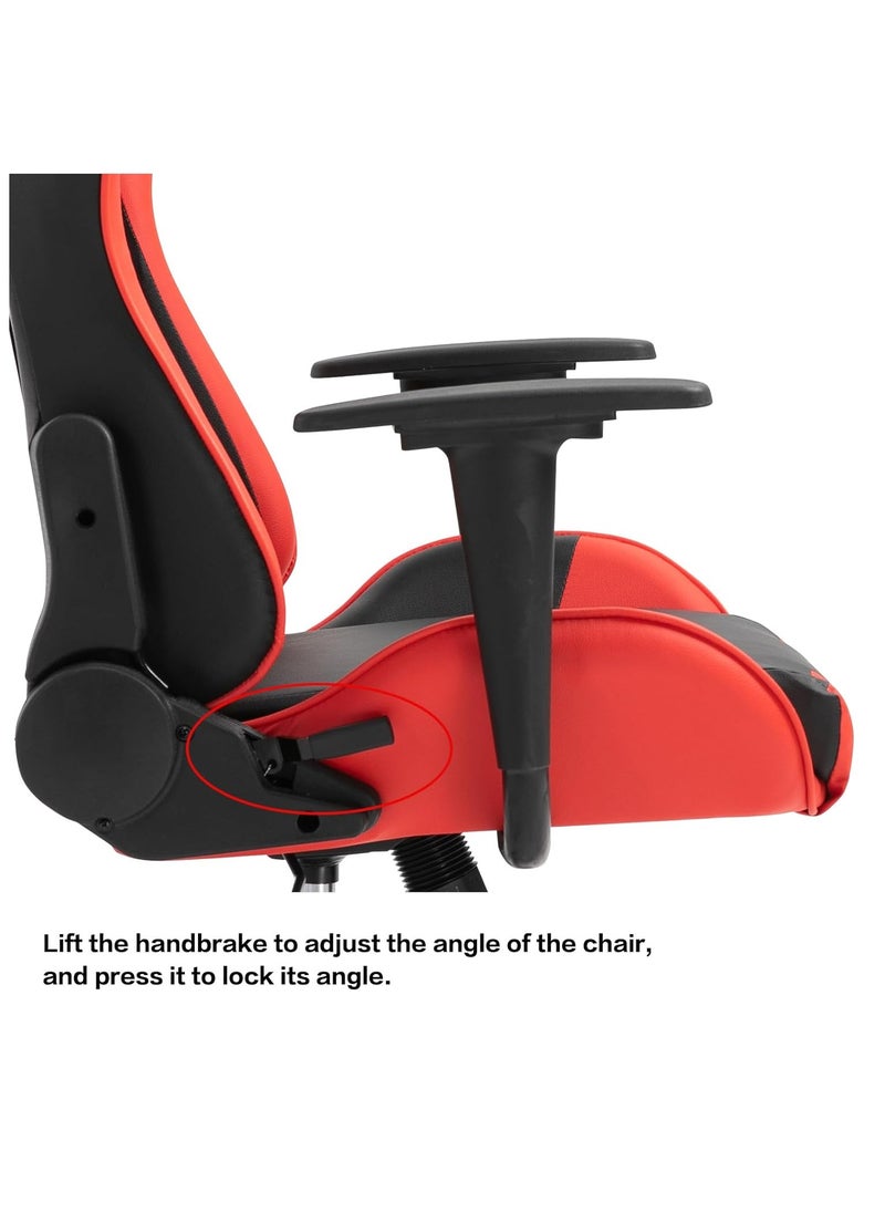 Sabir & Bros Furniture LLC - SBF Ergonomic High Back PU Leather Office Chair | Reclining Backrest up to 180° | Gaming Chair with Adjustable Height, Headrest, and Lumbar Support, Red Black - Image 1