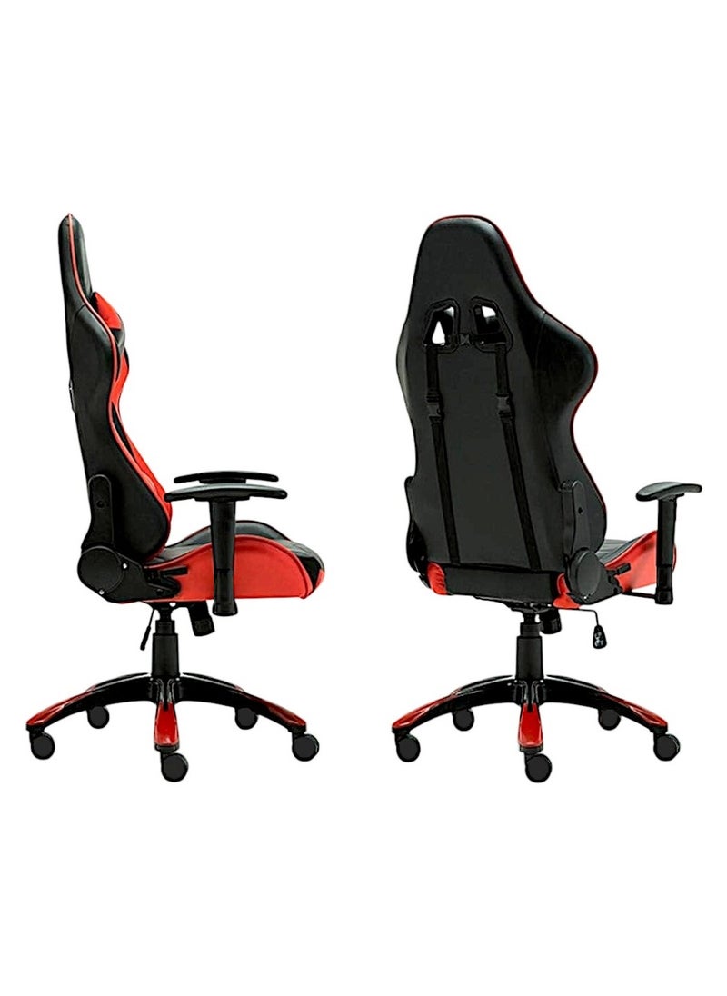 Sabir & Bros Furniture LLC - SBF Ergonomic High Back PU Leather Office Chair | Reclining Backrest up to 180° | Gaming Chair with Adjustable Height, Headrest, and Lumbar Support, Red Black - Image 1