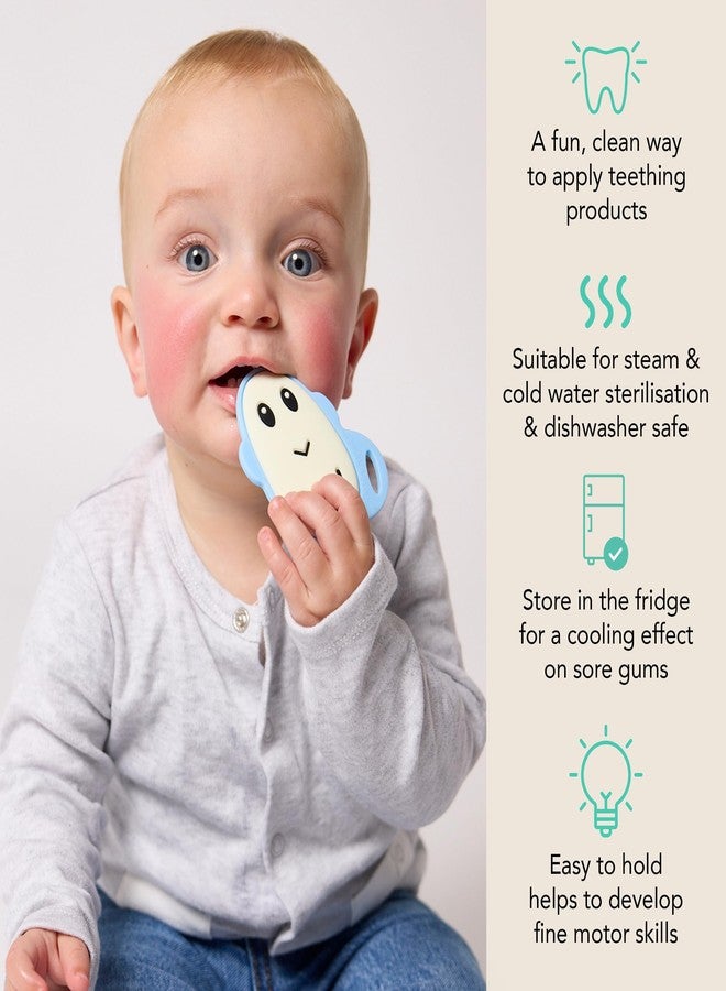 Matchstick Monkey Teething Starter Set – 1 Flat Face Teether, 1 Animal Teether, 2 Silicone Finger Toothbrushes, BPA-Free, Multisensory Relief, Fine Motor Development, 3+ Months, Light Blue - Image 4